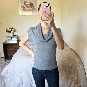 H&M Cowl Neck Sleeveless Blouse in Gray | XS